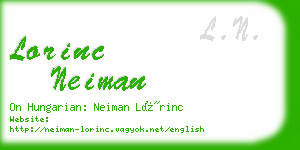 lorinc neiman business card